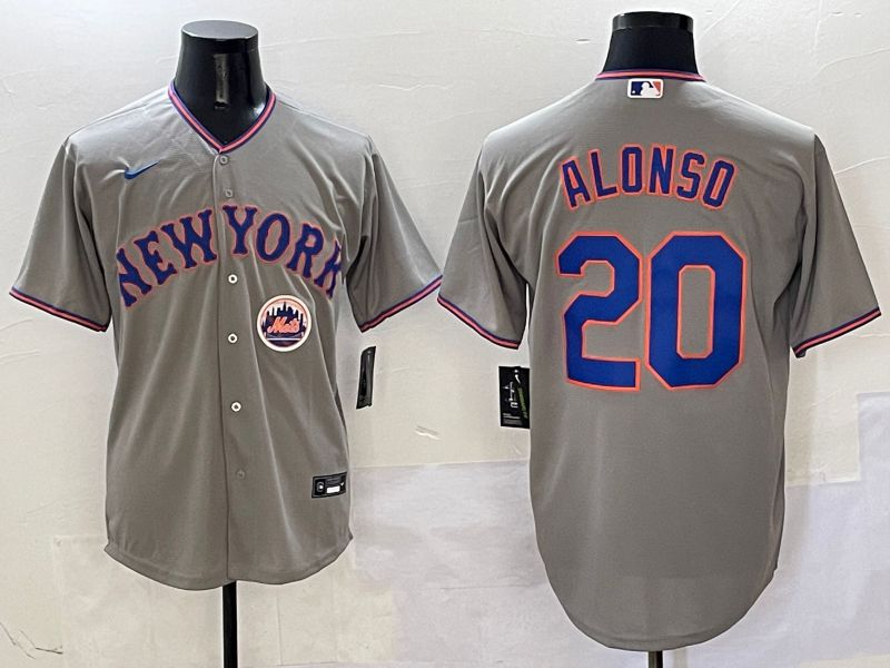 Men New York Mets #20 Alonso Grey Second generation 2025 Nike MLB Jersey style 4->new york mets->MLB Jersey
